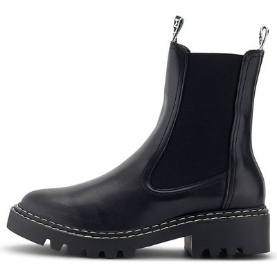 Schwarze Chelsea Boots mit grobe dicke Sohle