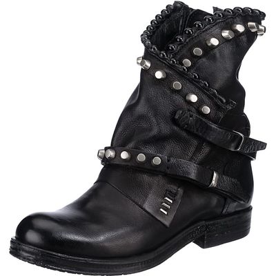 Biker Boots Schwarz mit Nieten, Westernstiefeletten Black